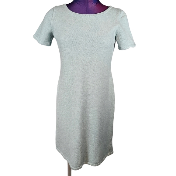 St. John Collection Light Aqua Santana Knit Wool Sheath Dress Size 6 Women's T22 - Picture 9 of 9